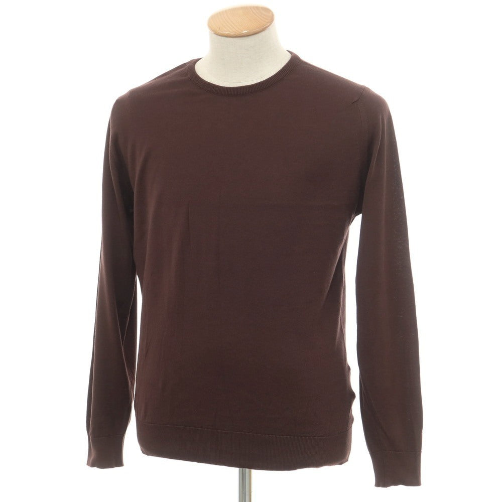 [Used] John Smedley Cotton Crew Neck Pullover Knit Brown [S] [Condition Rank B] [Men&