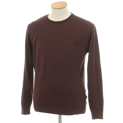 [Used] John Smedley Cotton Crew Neck Pullover Knit Brown [S] [Condition Rank B] [Men&