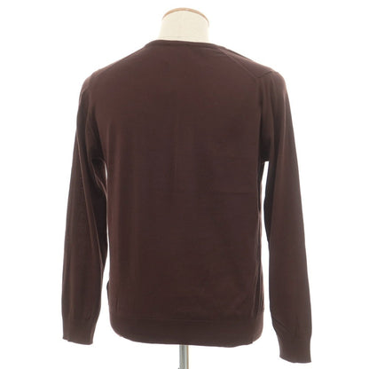 [Used] John Smedley Cotton Crew Neck Pullover Knit Brown [S] [Condition Rank B] [Men&
