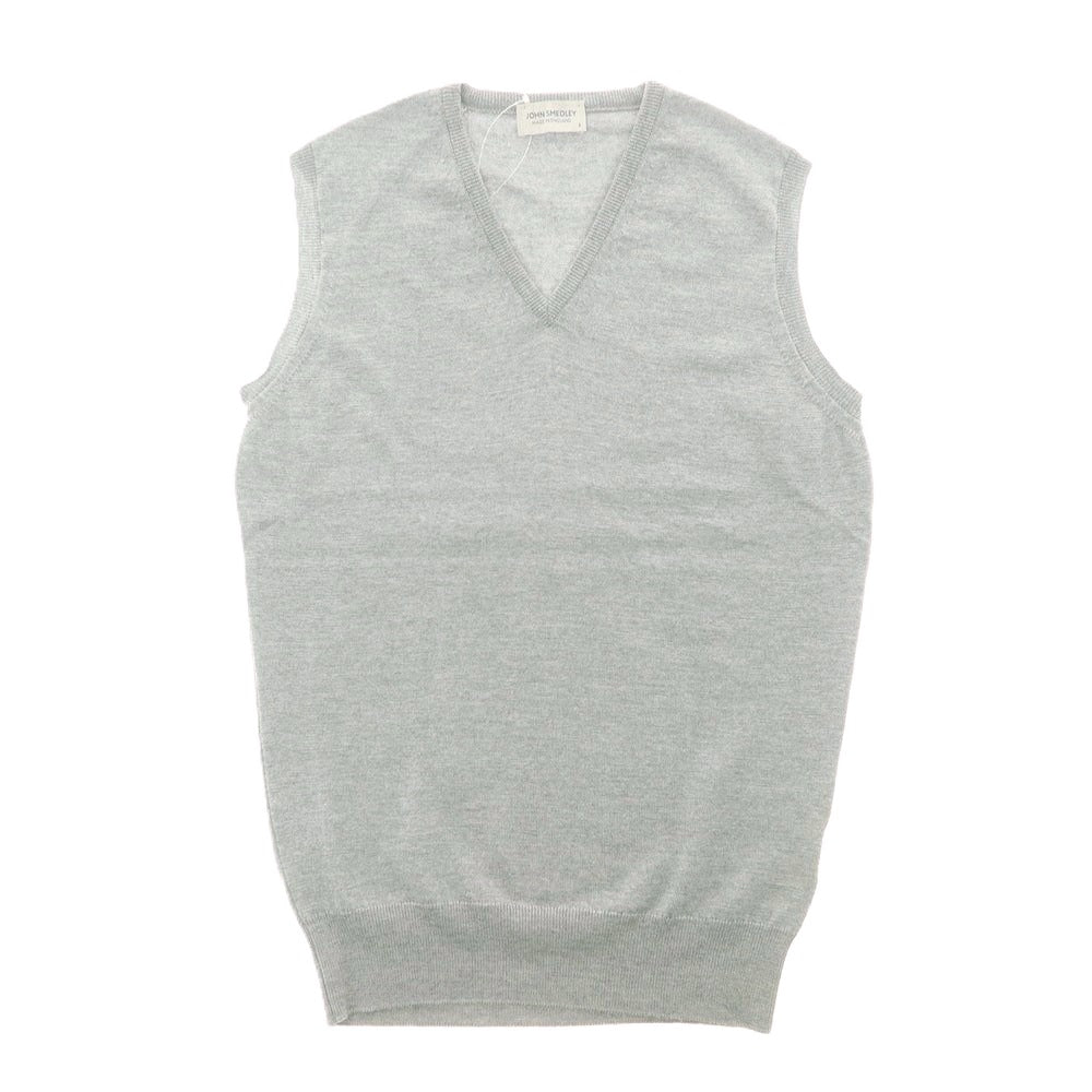 【中古】ジョンスメドレー JOHN SMEDLEY ハイゲージ ウール Vネック ニットベスト グレー【 Ｓ 】【 状態ランクB 】【 メンズ 】