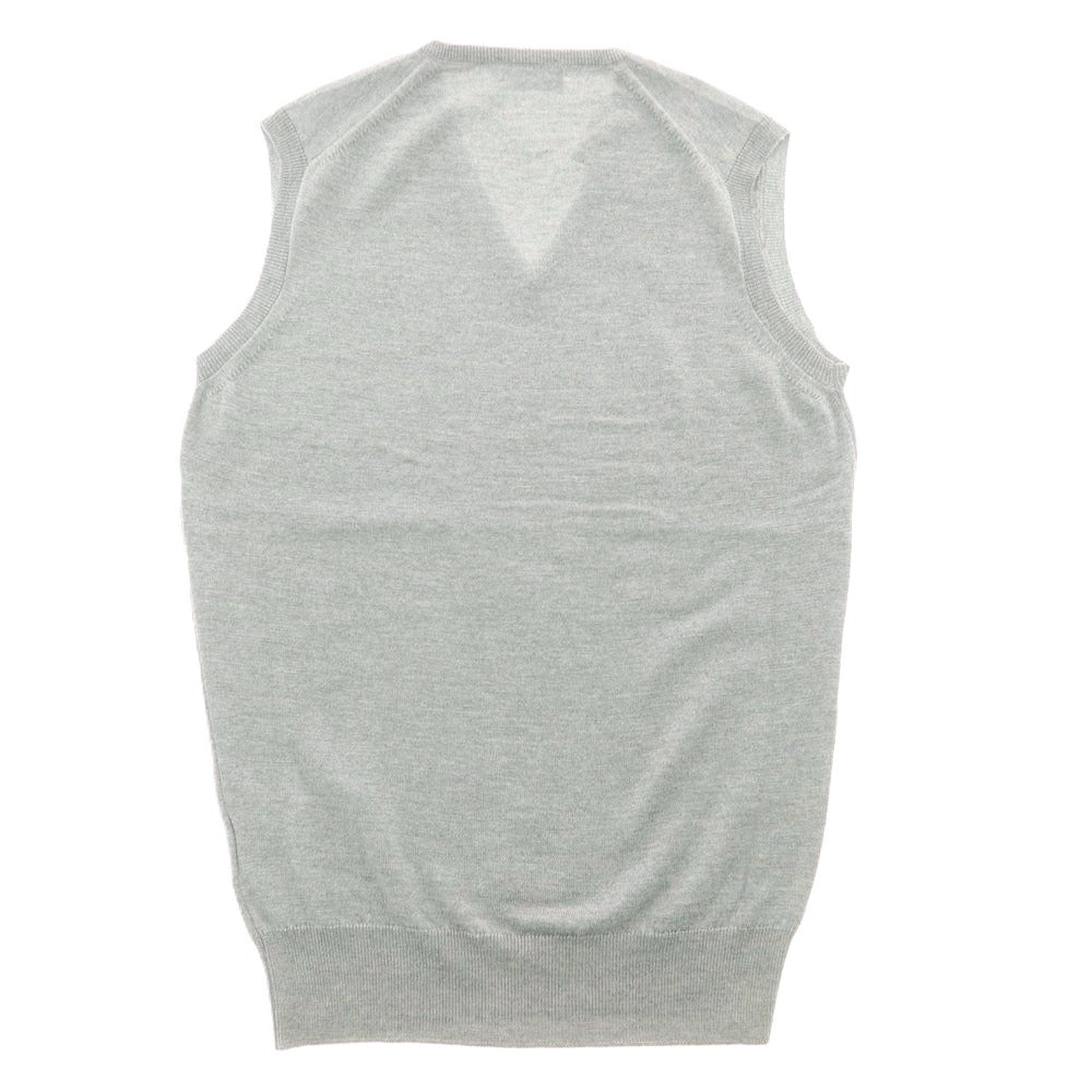 【中古】ジョンスメドレー JOHN SMEDLEY ハイゲージ ウール Vネック ニットベスト グレー【 Ｓ 】【 状態ランクB 】【 メンズ 】