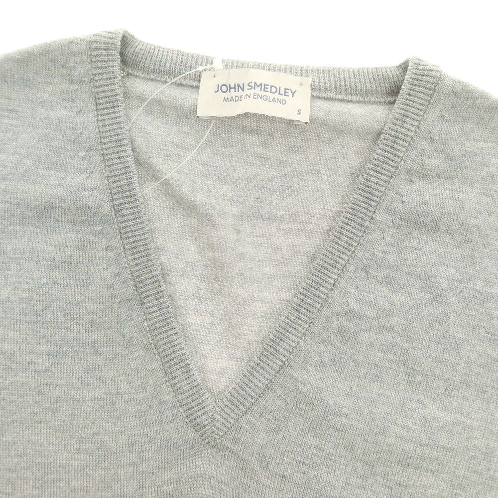 【中古】ジョンスメドレー JOHN SMEDLEY ハイゲージ ウール Vネック ニットベスト グレー【 Ｓ 】【 状態ランクB 】【 メンズ 】