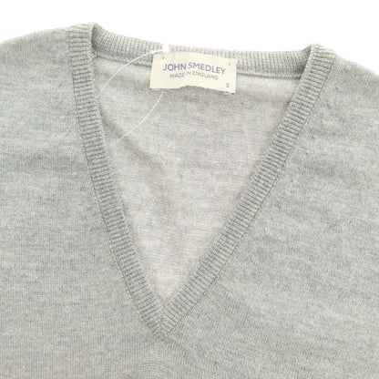 【中古】ジョンスメドレー JOHN SMEDLEY ハイゲージ ウール Vネック ニットベスト グレー【 Ｓ 】【 状態ランクB 】【 メンズ 】