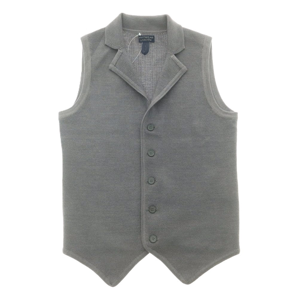【中古】ラルディーニ LARDINI ウール ジレ型 ニットベスト グレー【サイズ42】【 状態ランクB 】【 メンズ 】 [DPD]