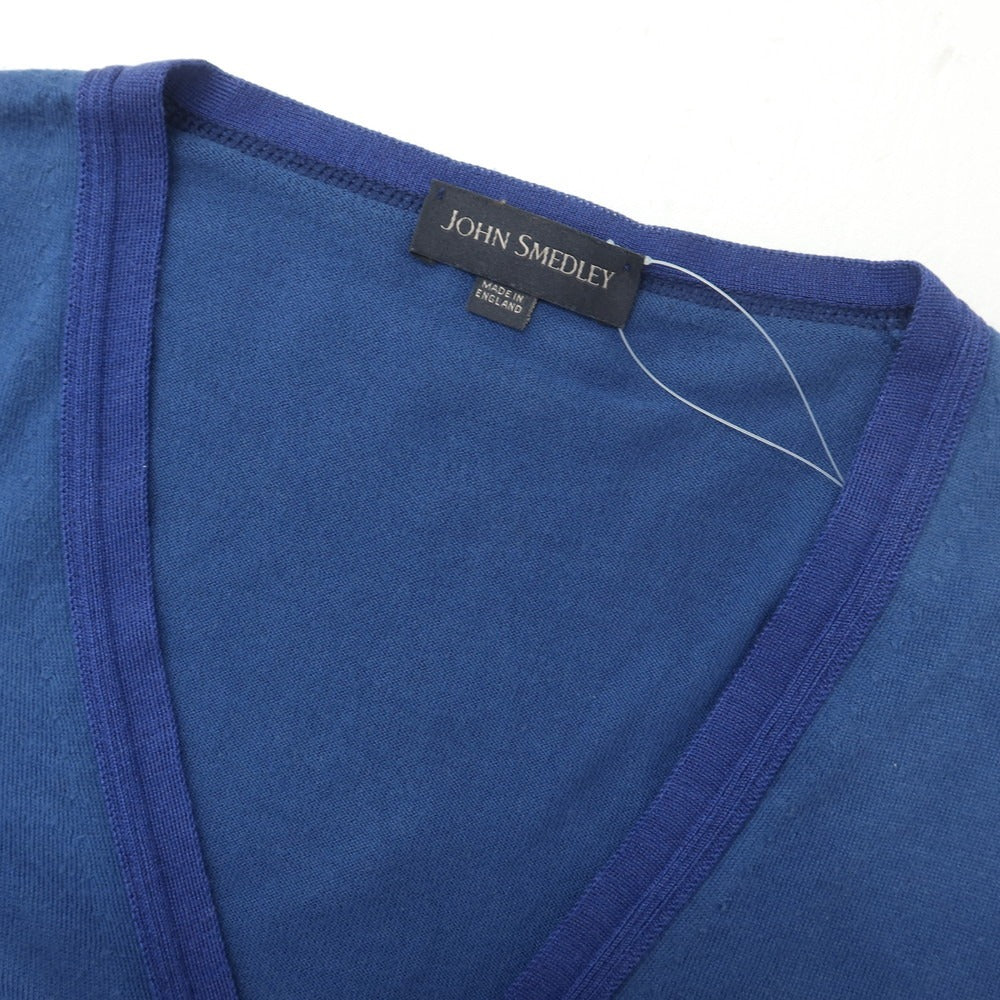 [Used] John Smedley JOHN SMEDLEY high gauge cotton knit cardigan blue [S] [Condition rank C] [Men&