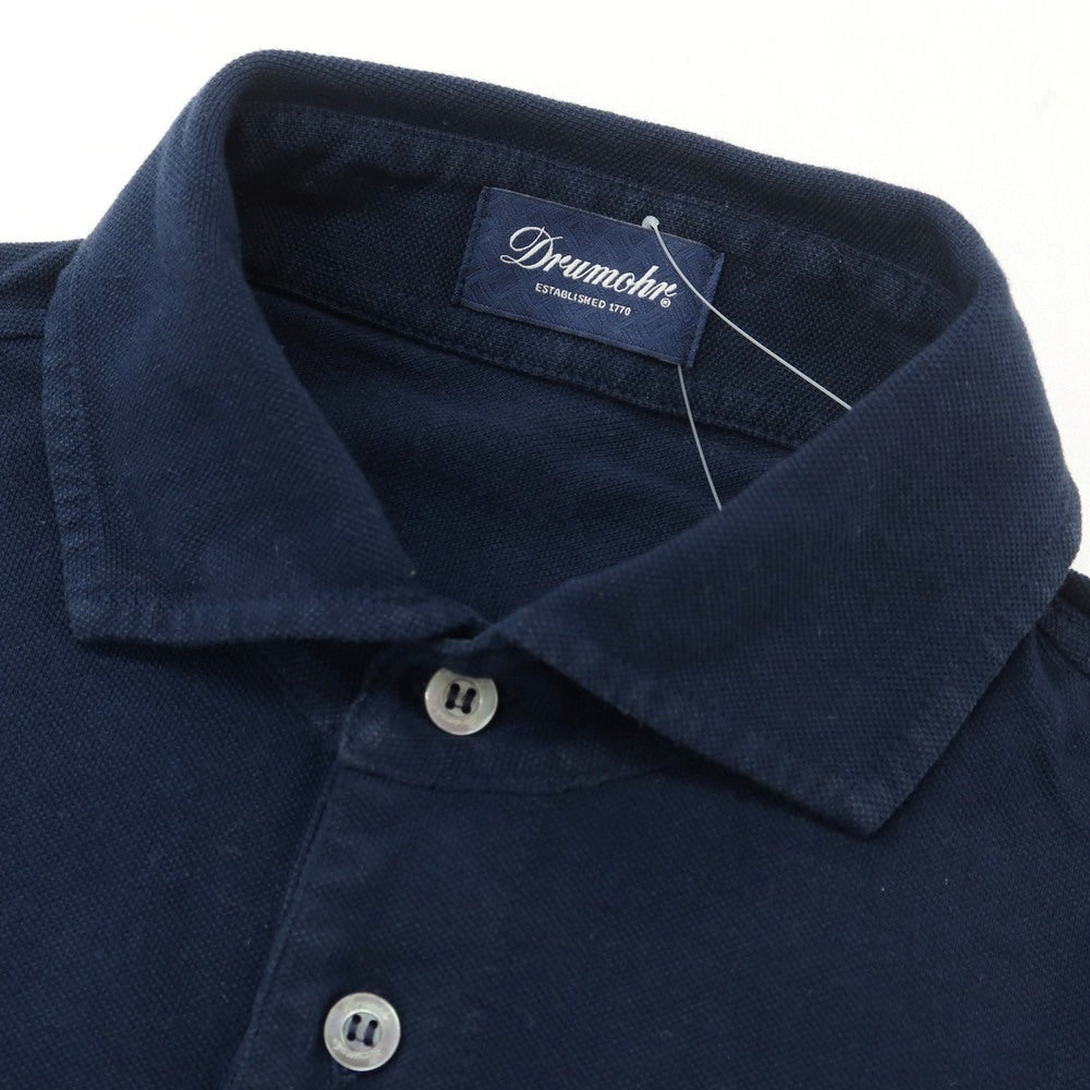 [Used] Drumohr Cotton Pique Short Sleeve Polo Shirt Navy [M] [Condition Rank C] [Men&