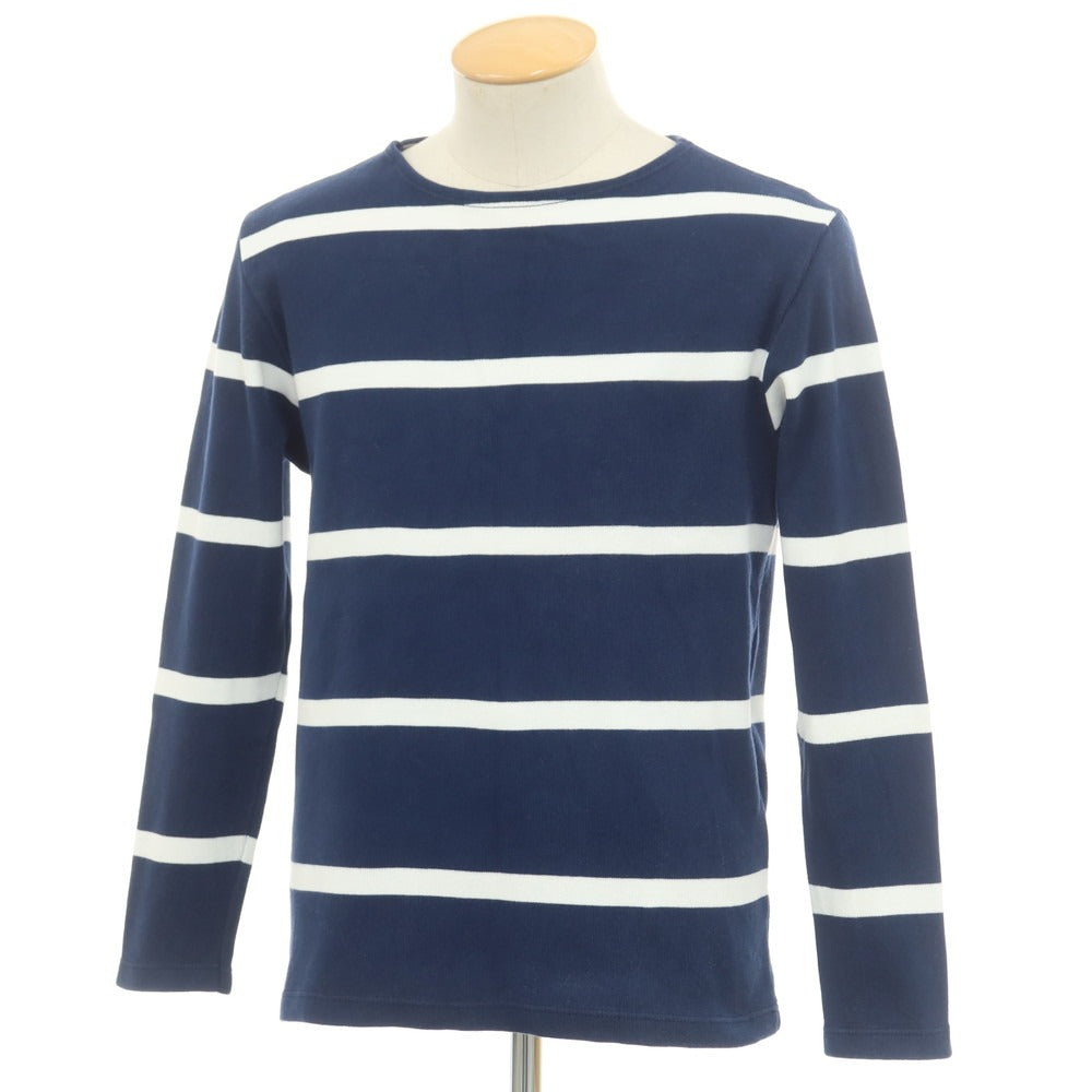 【中古】メゾン コルニション MAISON CORNICHON コットン ボーダー バスクシャツ 長袖Ｔシャツ ネイビーxホワイト【 状態ランクB 】【 メンズ 】 [EPD]
