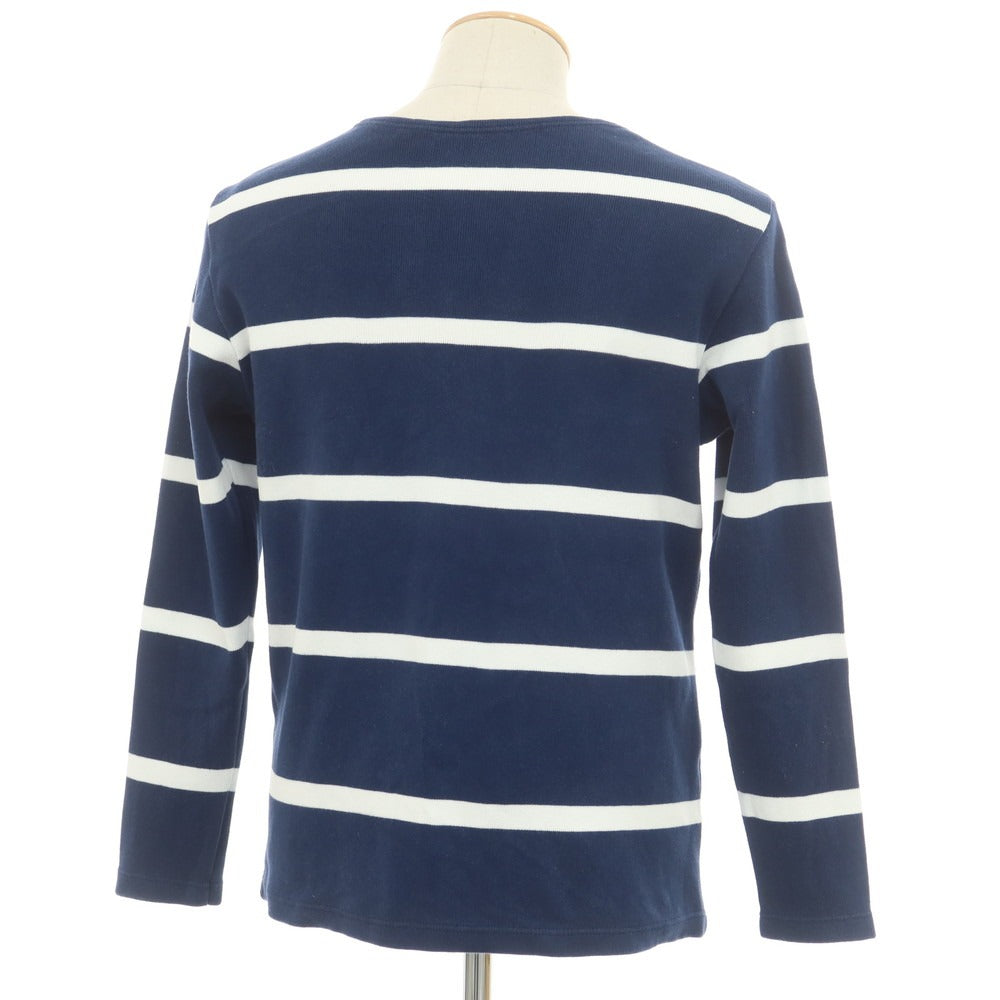 [Used] MAISON CORNICHON Cotton Border Basque Shirt Long Sleeve T-Shirt Navy x White [Condition Rank B] [Men&