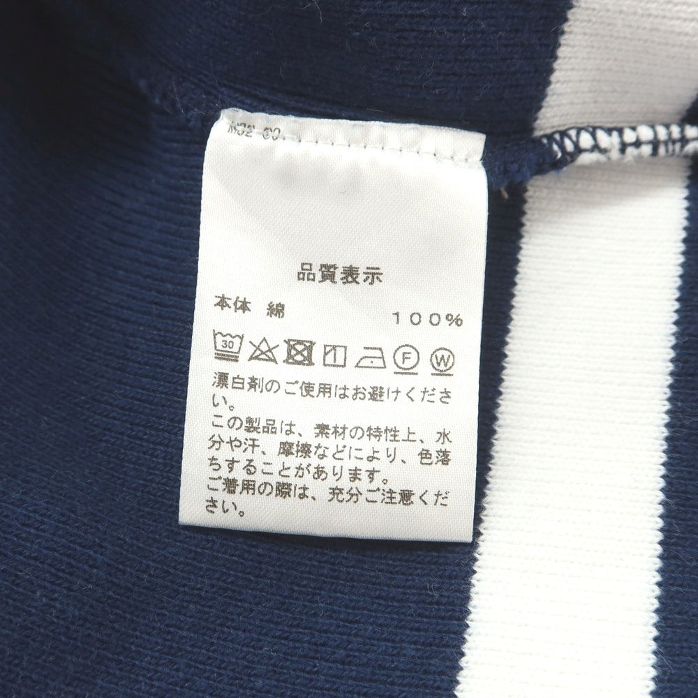 [Used] MAISON CORNICHON Cotton Border Basque Shirt Long Sleeve T-Shirt Navy x White [Condition Rank B] [Men&