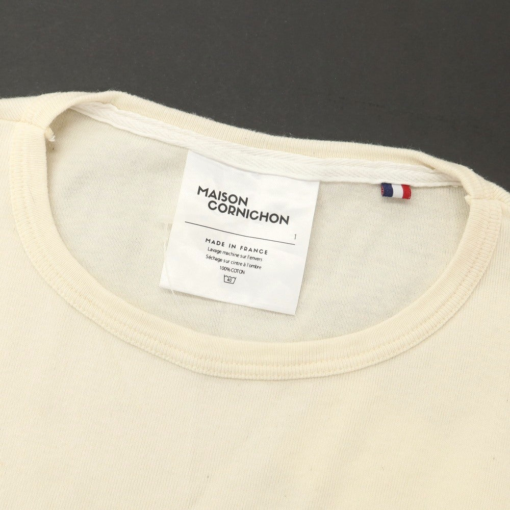 [Used] MAISON CORNICHON Cotton Crew Neck Short Sleeve T-Shirt Ivory [1] [Condition Rank B] [Men&