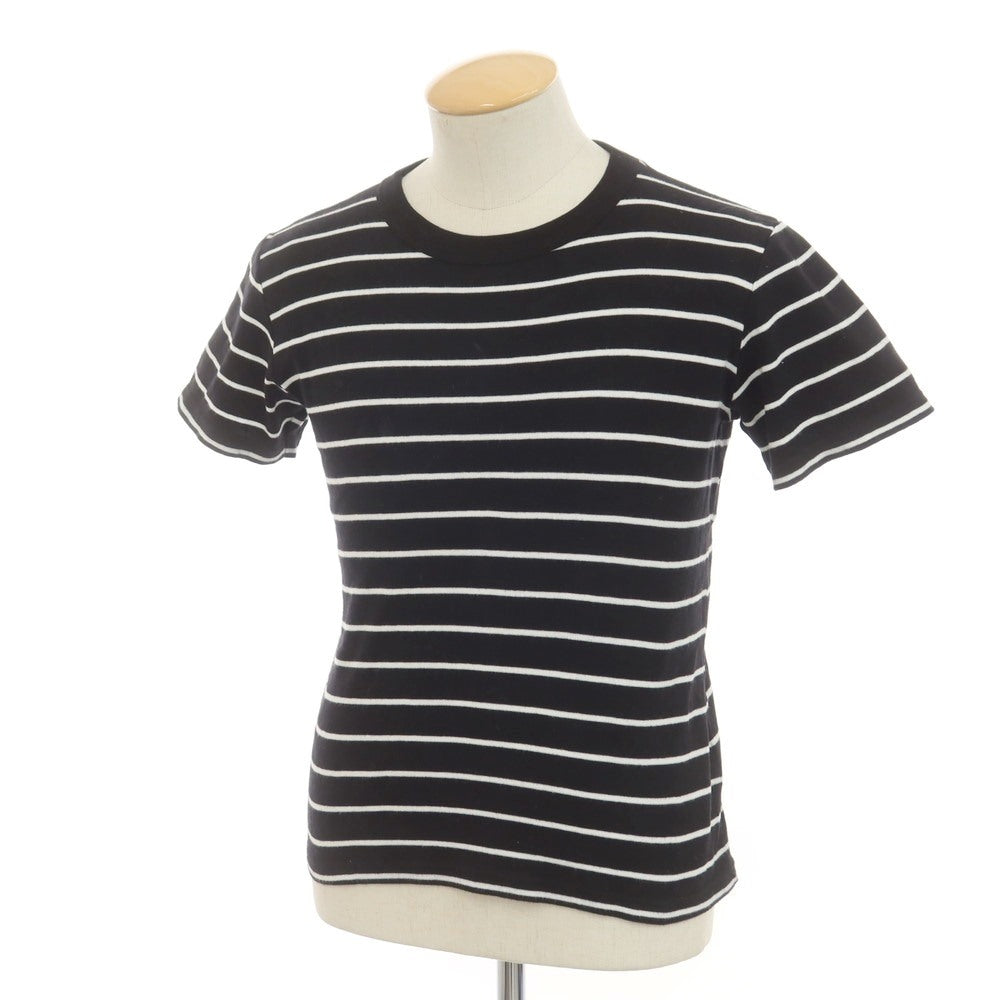 [Used] MAISON CORNICHON Cotton Border Crew Neck Short Sleeve T-Shirt Black x White [1] [Condition Rank B] [Men&
