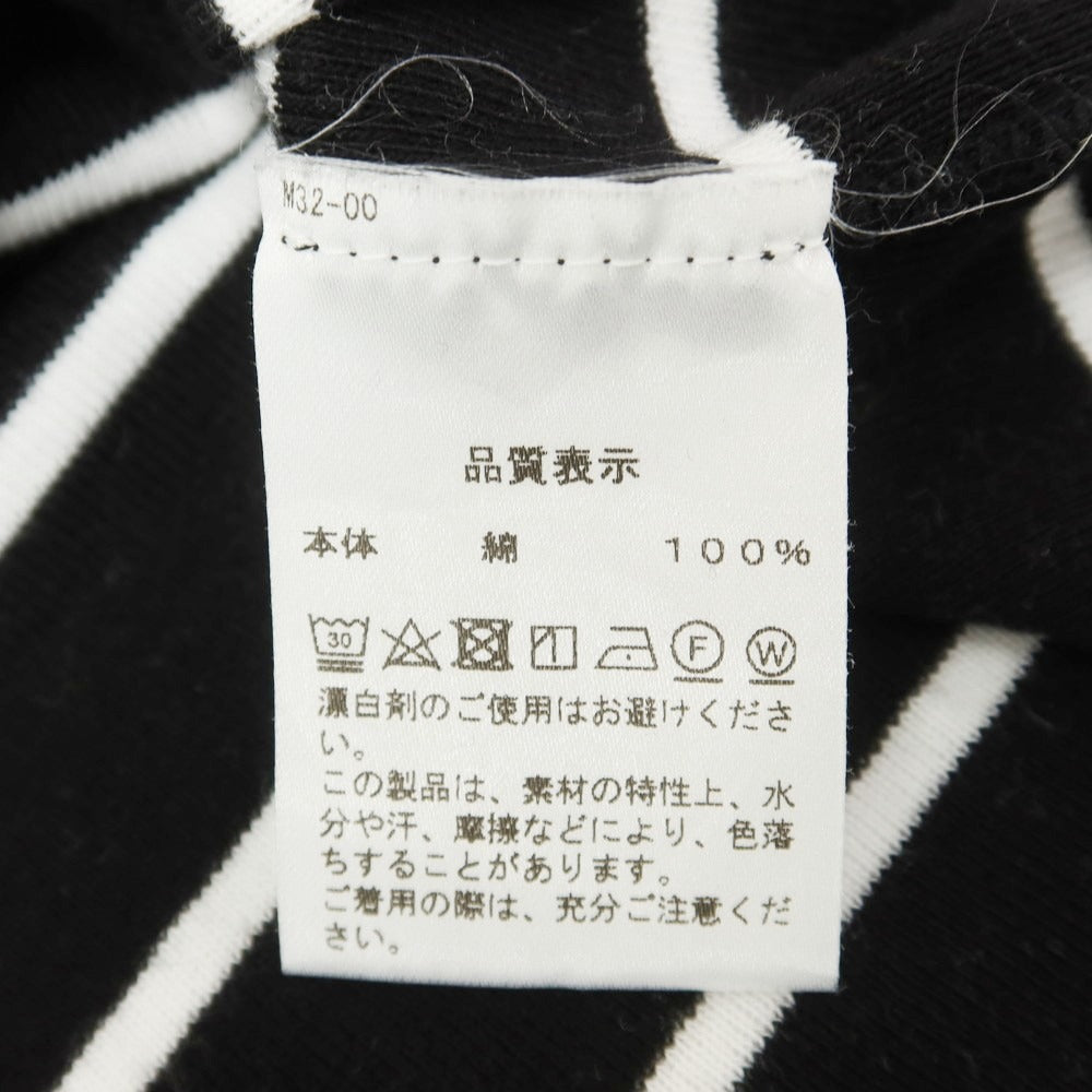 【中古】メゾン コルニション MAISON CORNICHON コットン ボーダー クルーネック 半袖Ｔシャツ ブラックxホワイト【 1 】【 状態ランクB 】【 メンズ 】 [APD]