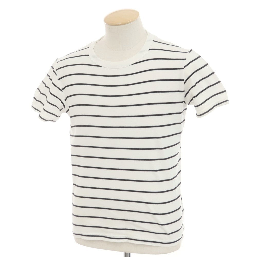 [Used] MAISON CORNICHON Cotton Border Crew Neck Short Sleeve T-Shirt White x Black [1] [Condition Rank C] [Men&