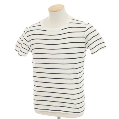 【中古】メゾン コルニション MAISON CORNICHON コットン ボーダー クルーネック 半袖Ｔシャツ ホワイトxブラック【 1 】【 状態ランクC 】【 メンズ 】 [APD]