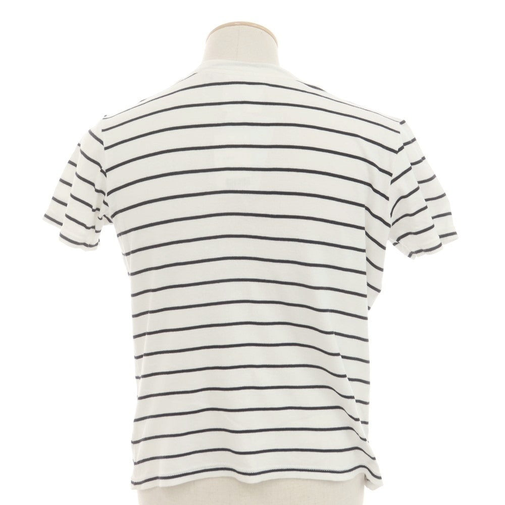 [Used] MAISON CORNICHON Cotton Border Crew Neck Short Sleeve T-Shirt White x Black [1] [Condition Rank C] [Men&