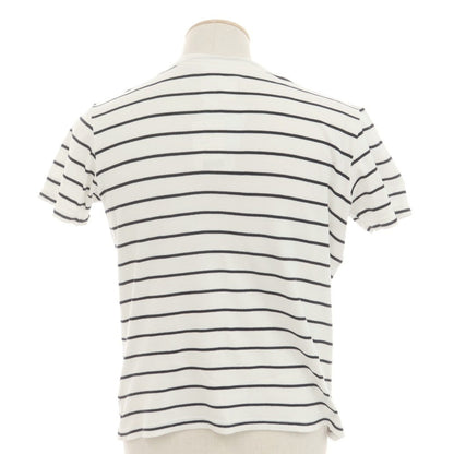 【中古】メゾン コルニション MAISON CORNICHON コットン ボーダー クルーネック 半袖Ｔシャツ ホワイトxブラック【 1 】【 状態ランクC 】【 メンズ 】 [APD]