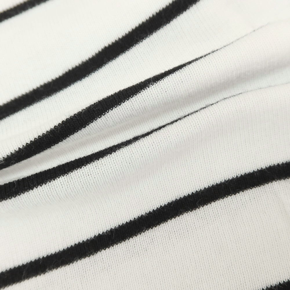 【中古】メゾン コルニション MAISON CORNICHON コットン ボーダー クルーネック 半袖Ｔシャツ ホワイトxブラック【 1 】【 状態ランクC 】【 メンズ 】 [APD]