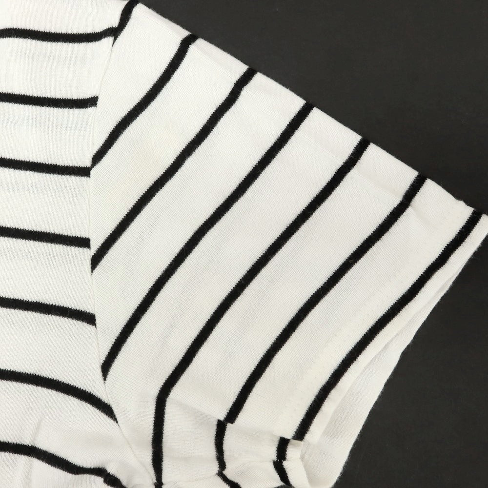 【中古】メゾン コルニション MAISON CORNICHON コットン ボーダー クルーネック 半袖Ｔシャツ ホワイトxブラック【 1 】【 状態ランクC 】【 メンズ 】 [APD]