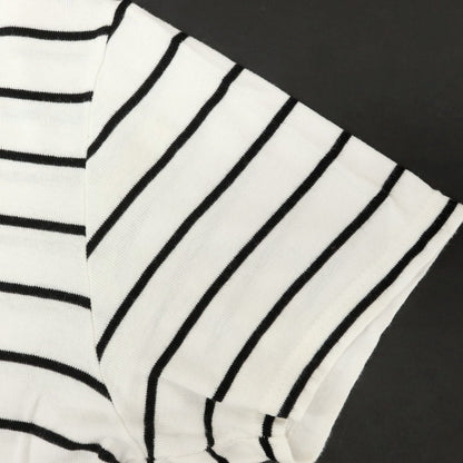 【中古】メゾン コルニション MAISON CORNICHON コットン ボーダー クルーネック 半袖Ｔシャツ ホワイトxブラック【 1 】【 状態ランクC 】【 メンズ 】 [APD]