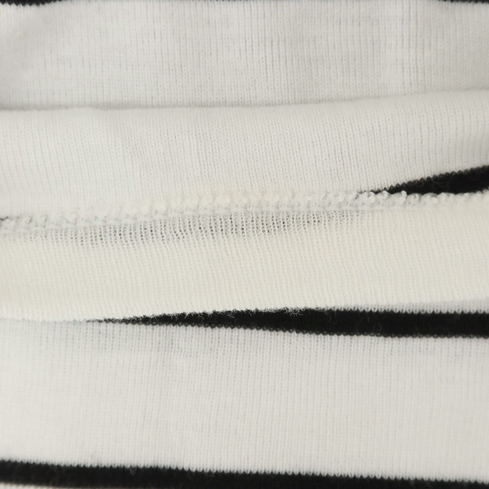 【中古】メゾン コルニション MAISON CORNICHON コットン ボーダー クルーネック 半袖Ｔシャツ ホワイトxブラック【 1 】【 状態ランクC 】【 メンズ 】 [APD]