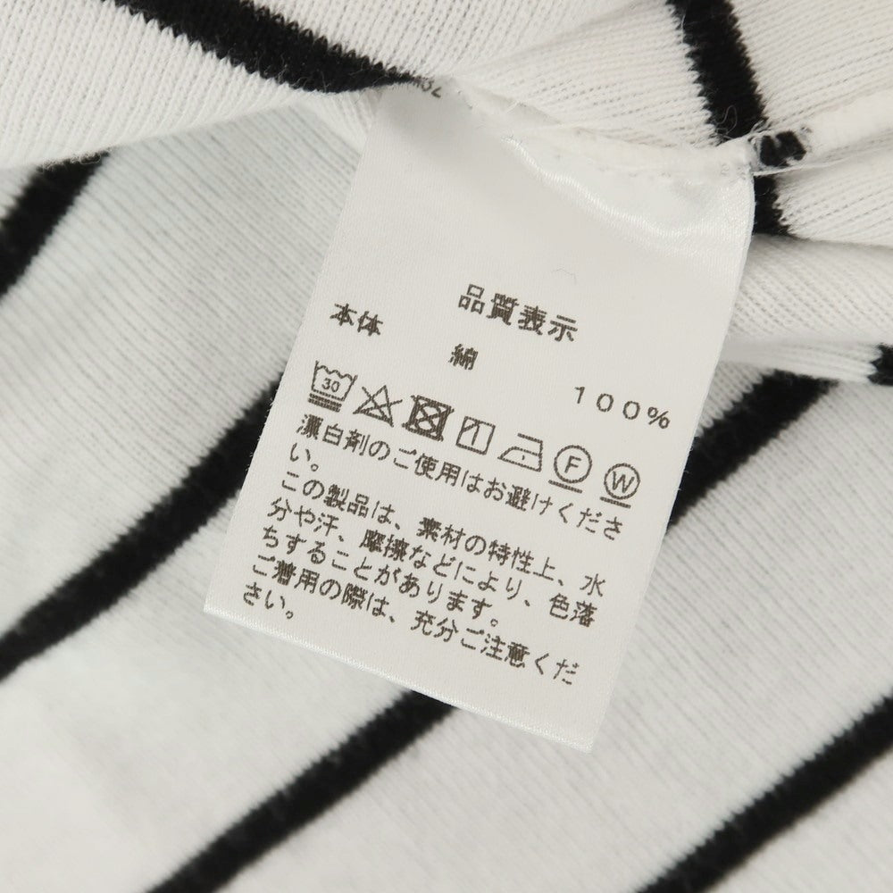 【中古】メゾン コルニション MAISON CORNICHON コットン ボーダー クルーネック 半袖Ｔシャツ ホワイトxブラック【 1 】【 状態ランクC 】【 メンズ 】 [APD]