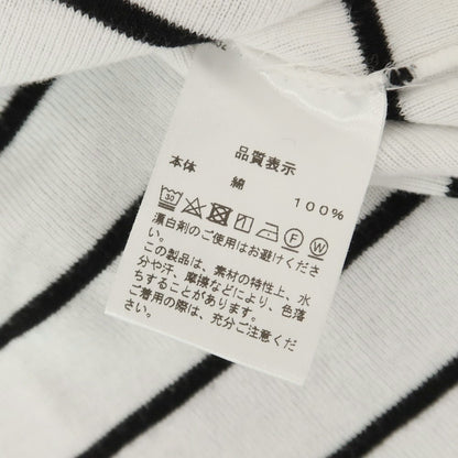 【中古】メゾン コルニション MAISON CORNICHON コットン ボーダー クルーネック 半袖Ｔシャツ ホワイトxブラック【 1 】【 状態ランクC 】【 メンズ 】 [APD]