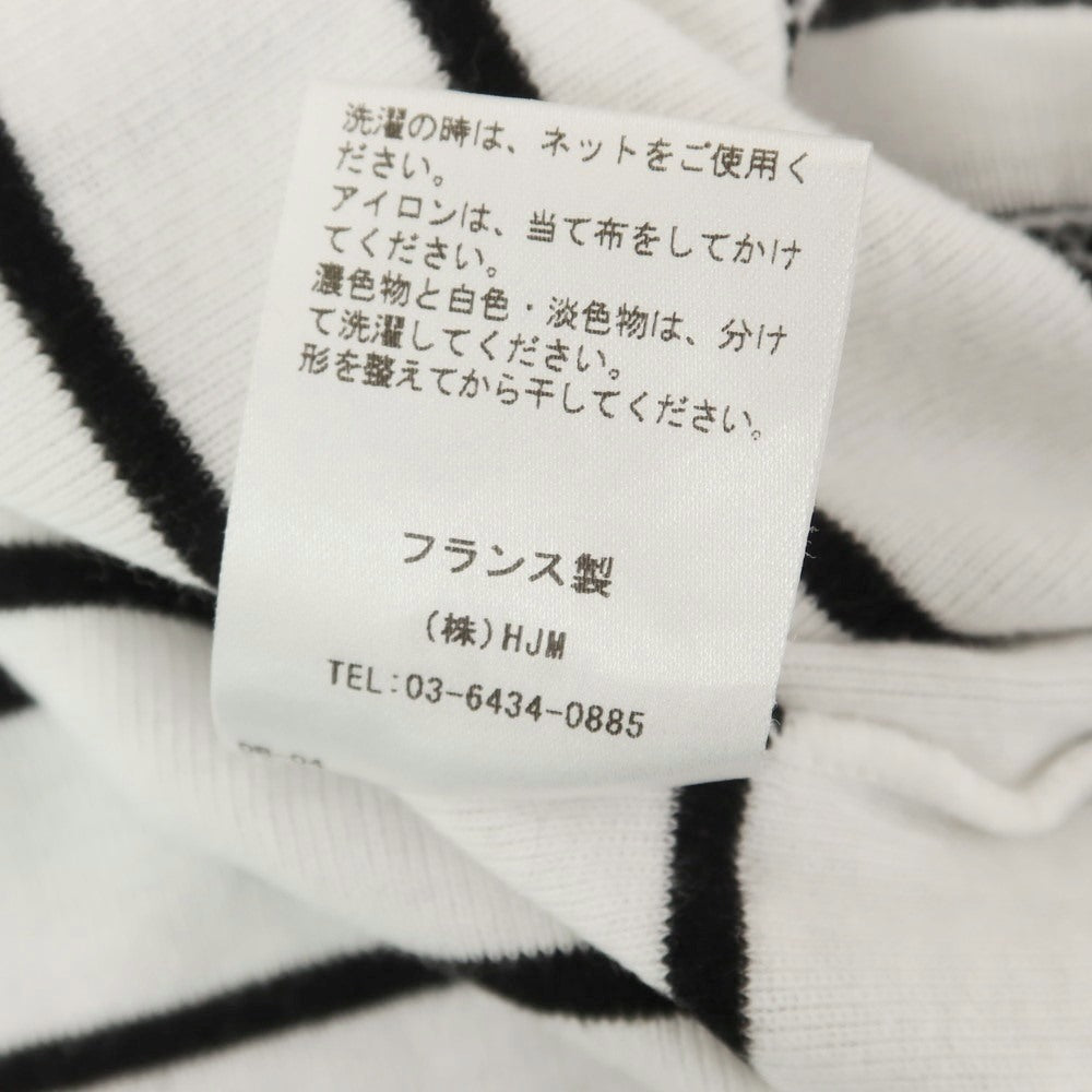 【中古】メゾン コルニション MAISON CORNICHON コットン ボーダー クルーネック 半袖Ｔシャツ ホワイトxブラック【 1 】【 状態ランクC 】【 メンズ 】 [APD]