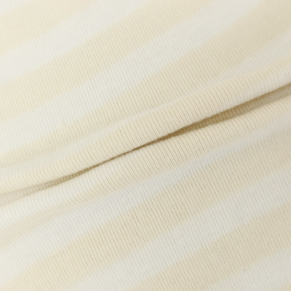 【中古】メゾン コルニション MAISON CORNICHON コットン ボーダー クルーネック 半袖Ｔシャツ ベージュxホワイト【 状態ランクB 】【 メンズ 】 [APD]