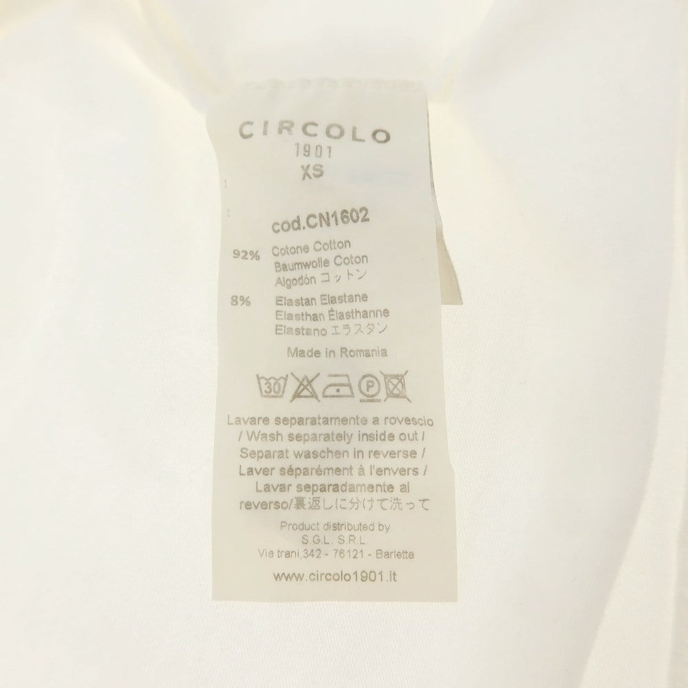 【中古】チルコロ1901 CIRCOLO 1901 ストレッチ コットン タートルネック 長袖Ｔシャツ ホワイト【 XS 】【 状態ランクC 】【 メンズ 】