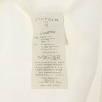 【中古】チルコロ1901 CIRCOLO 1901 ストレッチ コットン タートルネック 長袖Ｔシャツ ホワイト【 XS 】【 状態ランクC 】【 メンズ 】
