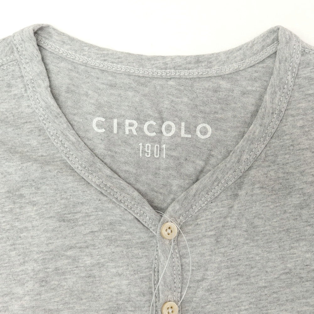 【中古】チルコロ1901 CIRCOLO 1901 コットン ヘンリ―ネック 半袖Ｔシャツ グレー【 XS 】【 状態ランクB 】【 メンズ 】 [APD]