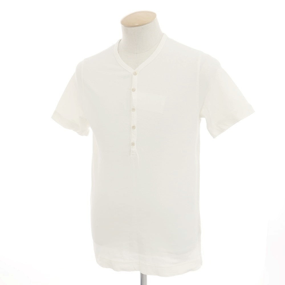 [Used] CIRCOLO 1901 Stretch Cotton Henry Neck Short Sleeve T-Shirt Off White [XS] [Condition Rank B] [Men&