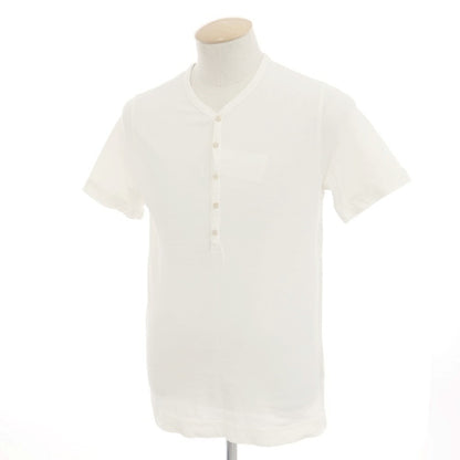 [Used] CIRCOLO 1901 Stretch Cotton Henry Neck Short Sleeve T-Shirt Off White [XS] [Condition Rank B] [Men&