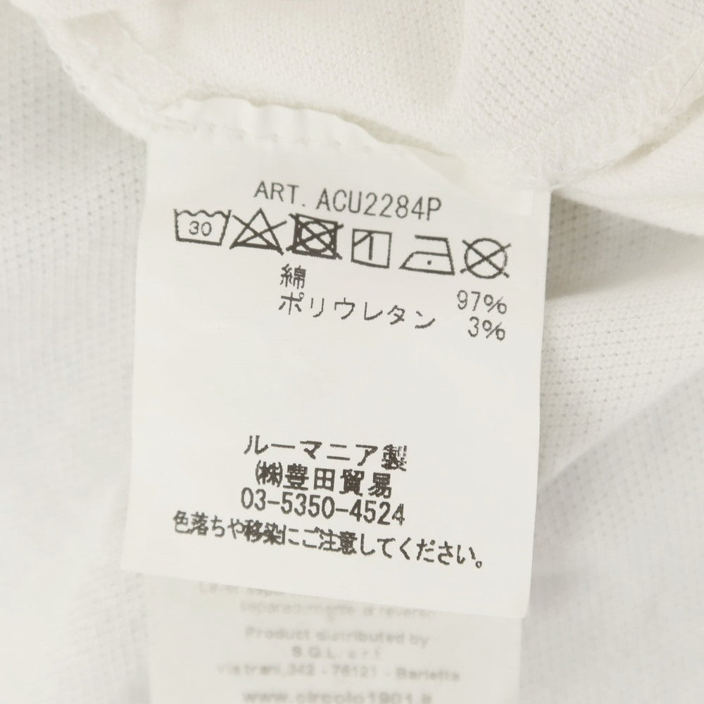 【中古】チルコロ1901 CIRCOLO 1901 ストレッチ コットン ヘンリネック 半袖Ｔシャツ オフホワイト【サイズXS】【 状態ランクB 】【 メンズ 】[EPD]