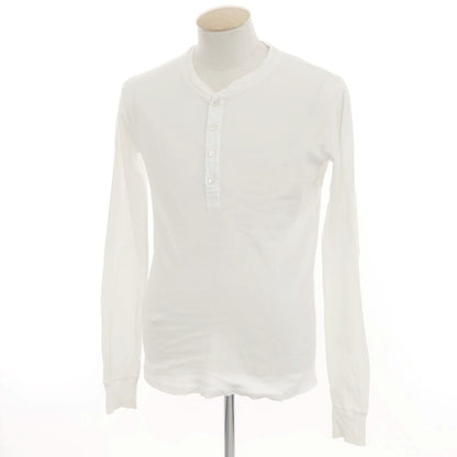 【中古】シーサー Schiesser コットン ヘンリーネック 長袖Ｔシャツ ホワイト【 XS 】【 状態ランクB 】【 メンズ 】