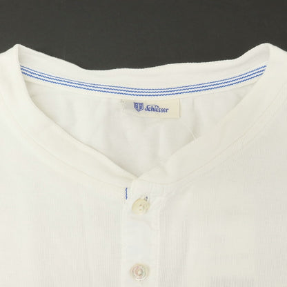 【中古】シーサー Schiesser コットン ヘンリーネック 長袖Ｔシャツ ホワイト【 XS 】【 状態ランクB 】【 メンズ 】