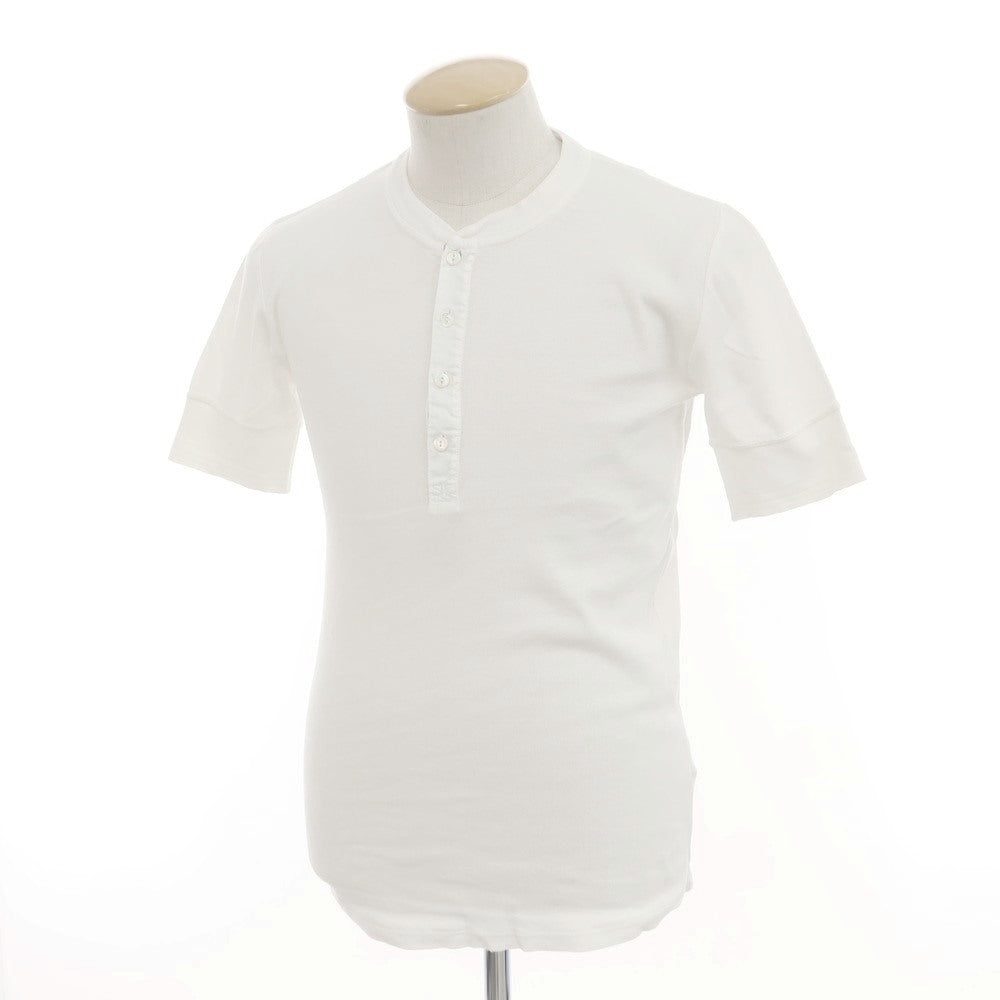 [Used] Schiesser Cotton Henry Neck Short Sleeve T-Shirt White [XS] [Condition Rank B] [Men&