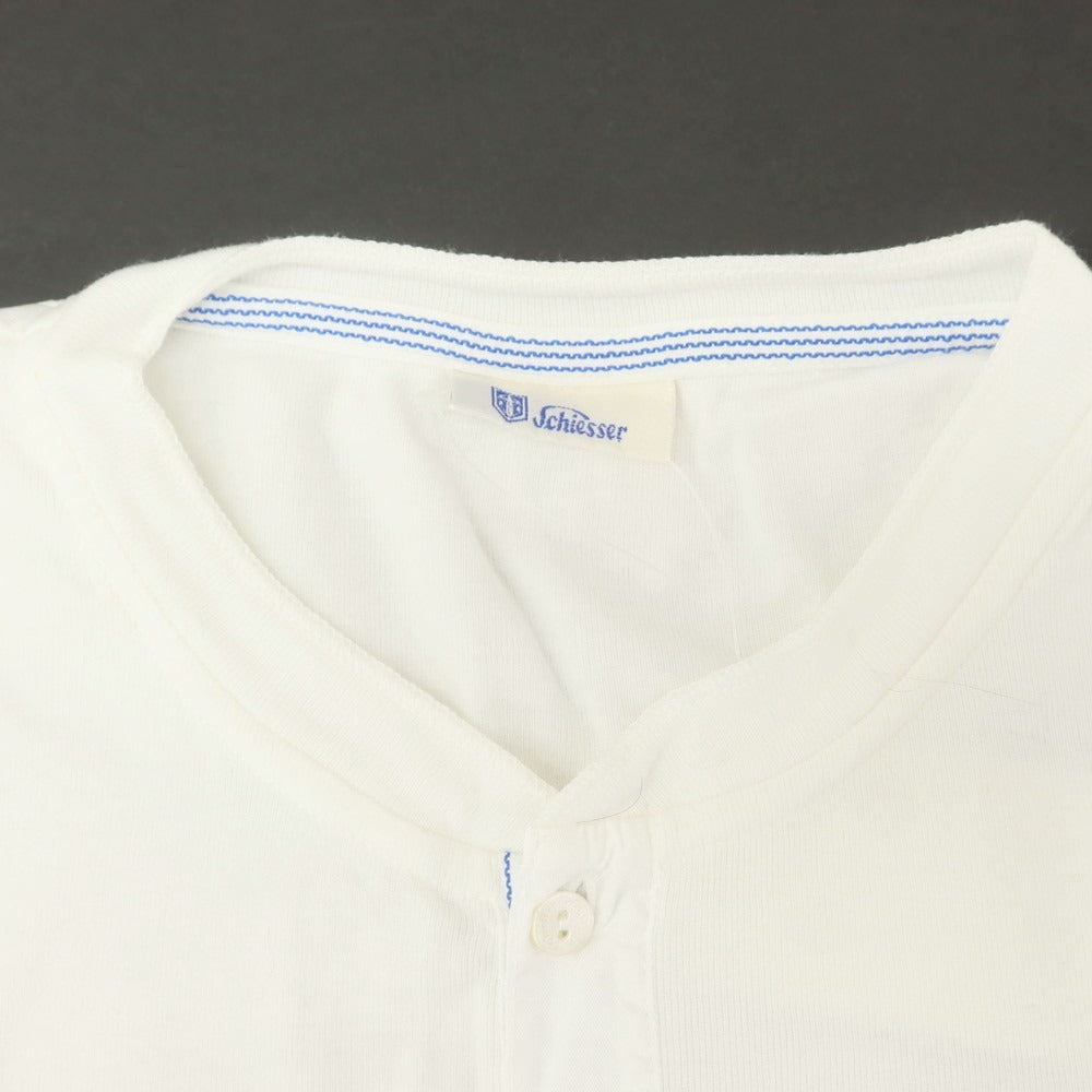 [Used] Schiesser Cotton Henry Neck Short Sleeve T-Shirt White [XS] [Condition Rank B] [Men&