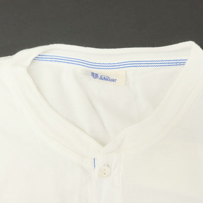 [Used] Schiesser Cotton Henry Neck Short Sleeve T-Shirt White [XS] [Condition Rank B] [Men&