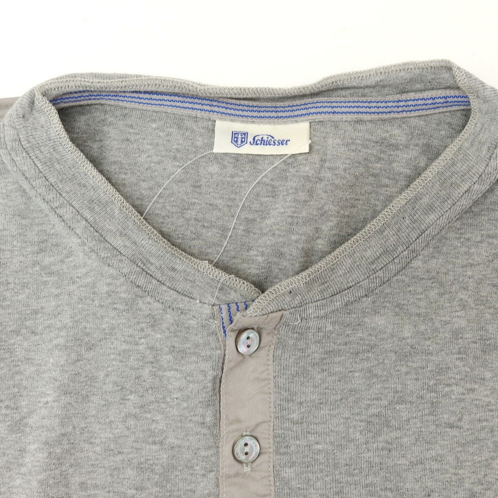 [Used] Schiesser Cotton Henley Short Sleeve T-Shirt Gray [XS] [Condition Rank B] [Men&