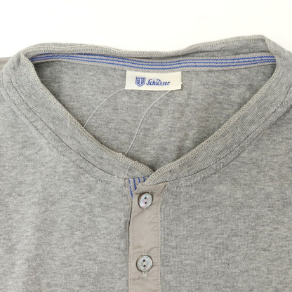 [Used] Schiesser Cotton Henley Short Sleeve T-Shirt Gray [XS] [Condition Rank B] [Men&