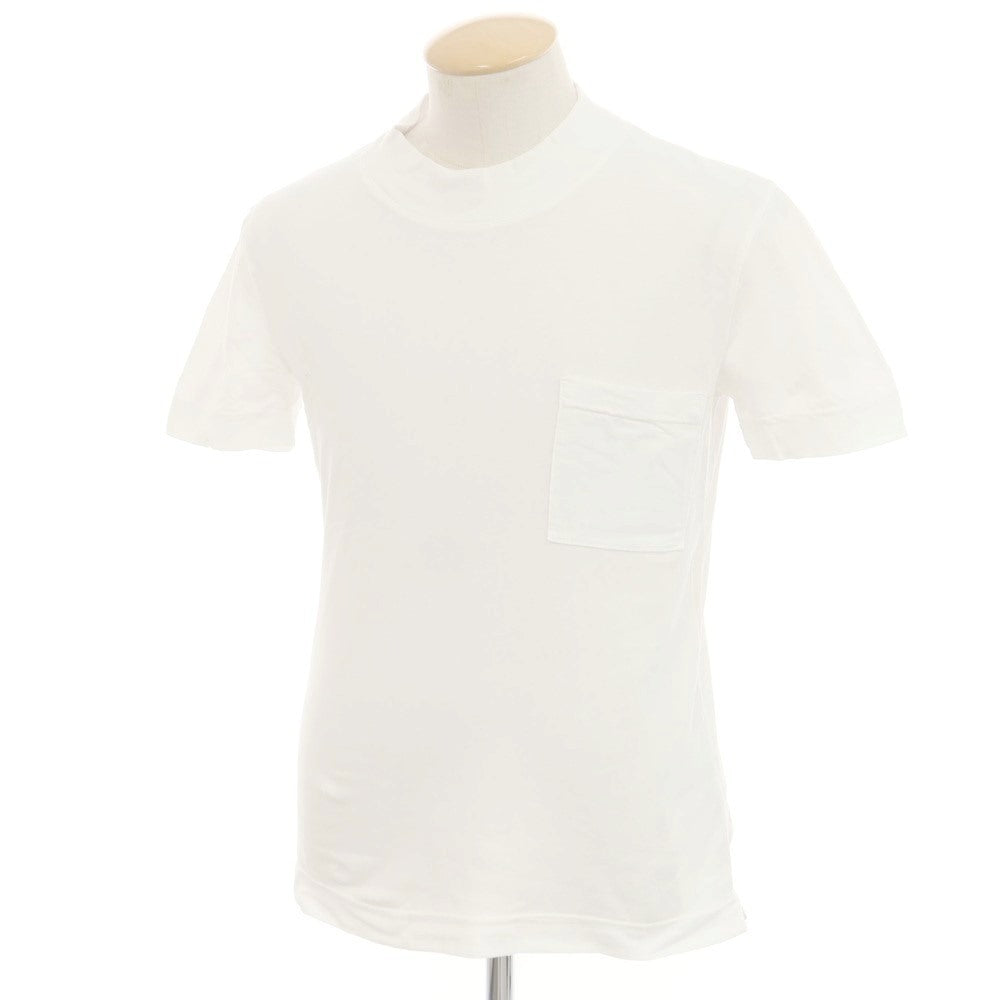 [Used] Three Dots Cotton Pocket High Neck Short Sleeve T-Shirt White [S] [Condition Rank B] [Men&