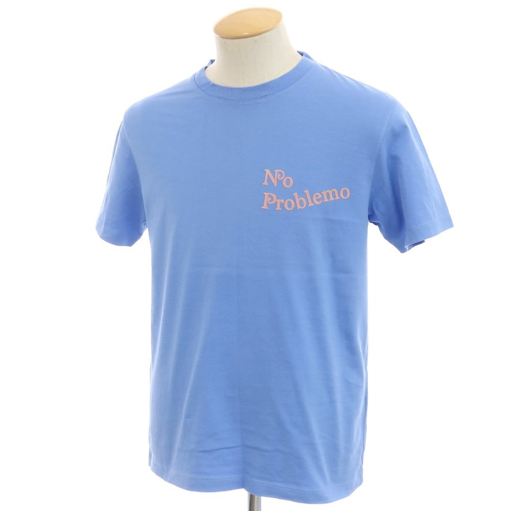 【中古】メゾンラビッシ Maison Labiche コットン プリント 半袖Ｔシャツ ブルー【 XS 】【 状態ランクA 】【 メンズ 】 [APD]