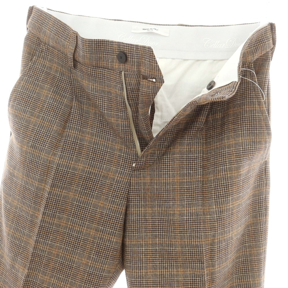 【中古】セラドール セラードアー CELLAR DOOR ストレッチ ポリエステルレーヨン ドレススラックスパンツ ブラウン【サイズ42】【 状態ランクB 】【 メンズ 】 [DPD]