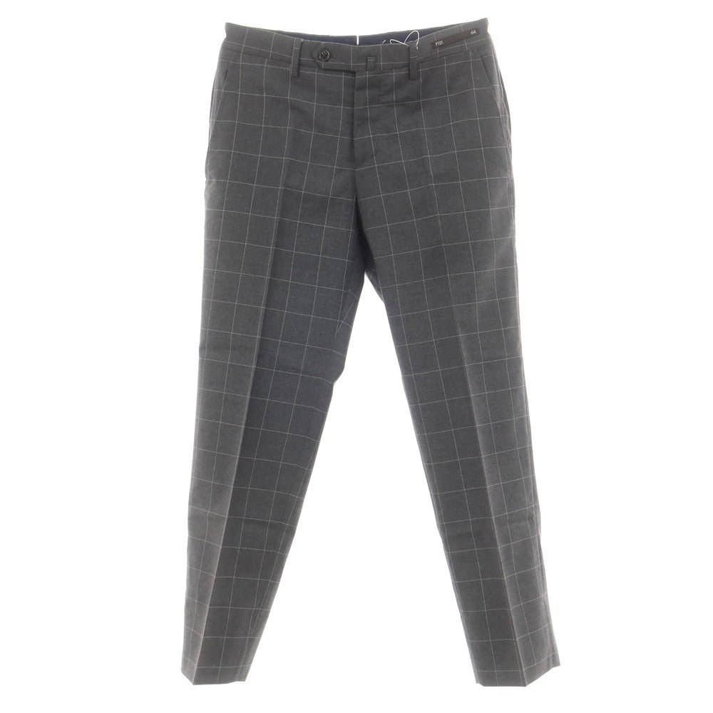 [Used] PT01 Wool Check Dress Slacks Pants Dark Gray x White [44] [Condition Rank D] [Men&