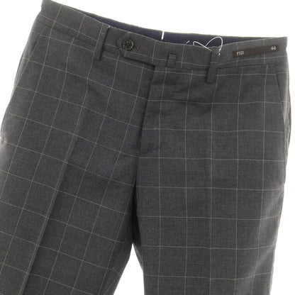 [Used] PT01 Wool Check Dress Slacks Pants Dark Gray x White [44] [Condition Rank D] [Men&