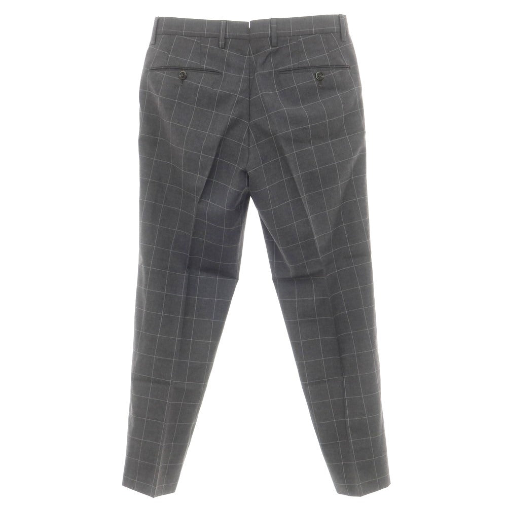 [Used] PT01 Wool Check Dress Slacks Pants Dark Gray x White [44] [Condition Rank D] [Men&