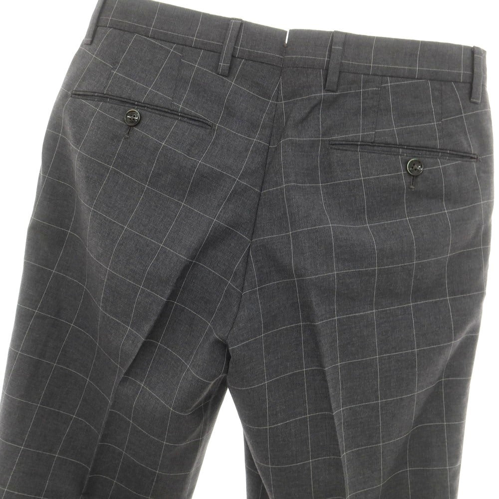 [Used] PT01 Wool Check Dress Slacks Pants Dark Gray x White [44] [Condition Rank D] [Men&