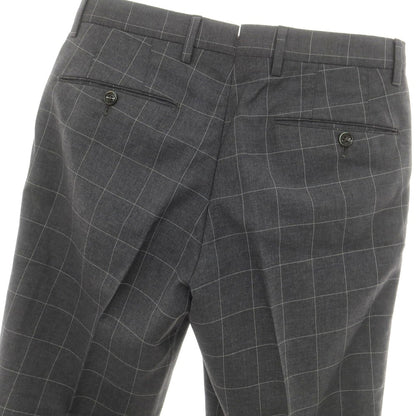 [Used] PT01 Wool Check Dress Slacks Pants Dark Gray x White [44] [Condition Rank D] [Men&