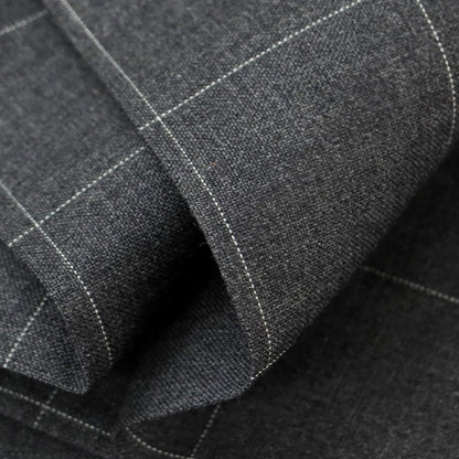 [Used] PT01 Wool Check Dress Slacks Pants Dark Gray x White [44] [Condition Rank D] [Men&